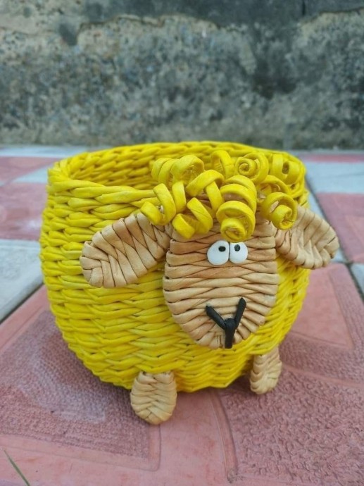 Идеи плетеных карандашниц