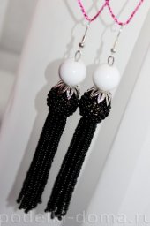 Серьги-кисточки из бисера своими руками