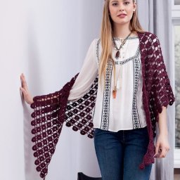 ​Шаль из мотивов-колечек