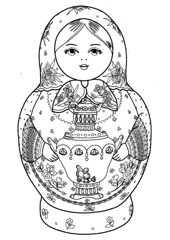 Брошки-матерешки с шаблонами