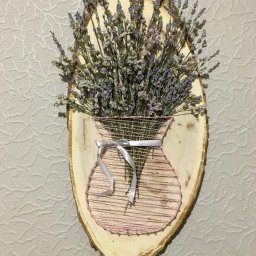 ​Букет из лаванды в технике стринг-арт