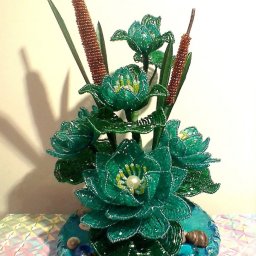 ​Цветы с камышами из бисера