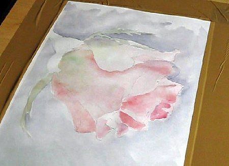 Как нарисовать розу акварелью