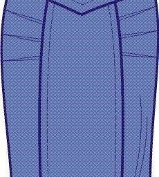 Юбка с цельнокроеным поясом и кокеткой