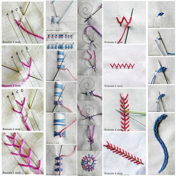 Различные стежки