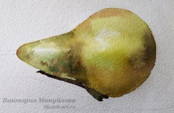 Рисуем зеленую грушу