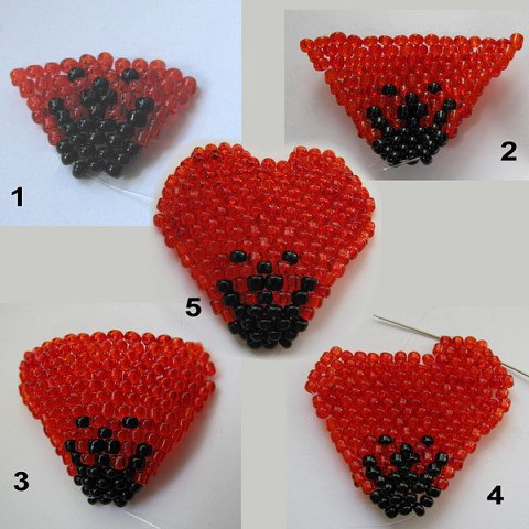 Цветок мака из бисера