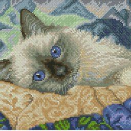 ​Вышиваем очаровательную кошечку на подушке