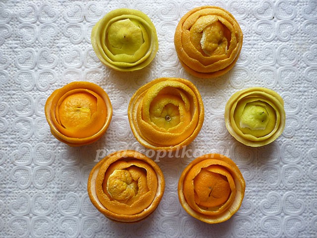 Розы из цитрусовых: мастер-класс