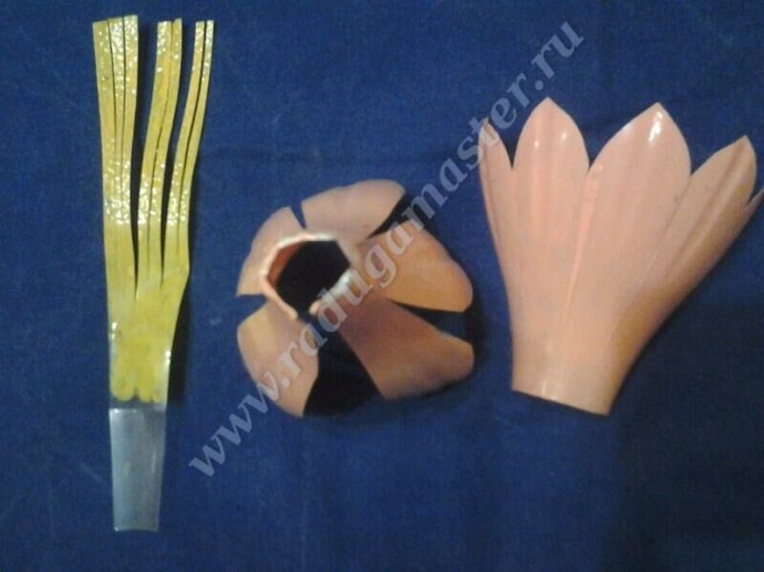 Крокусы из пластиковых бутылок