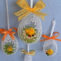 Нежные воздушные пасхальные яйца из ниток