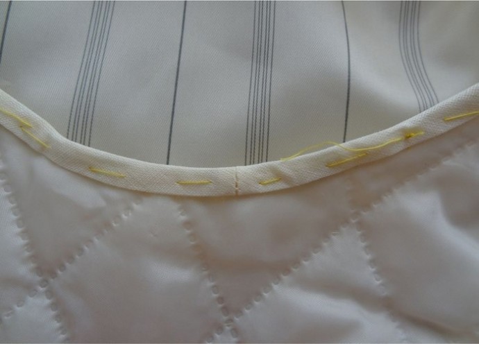 ​Обработка косой бейкой "в кольцо"