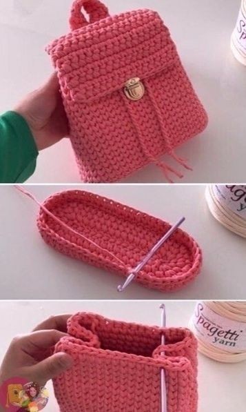 ​Рюкзачки крючком из трикотажной пряжи