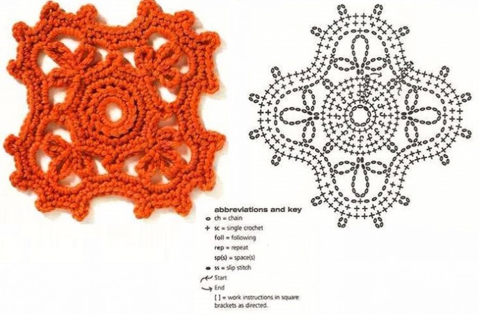 Большая подборка красивых мотивов крючком
