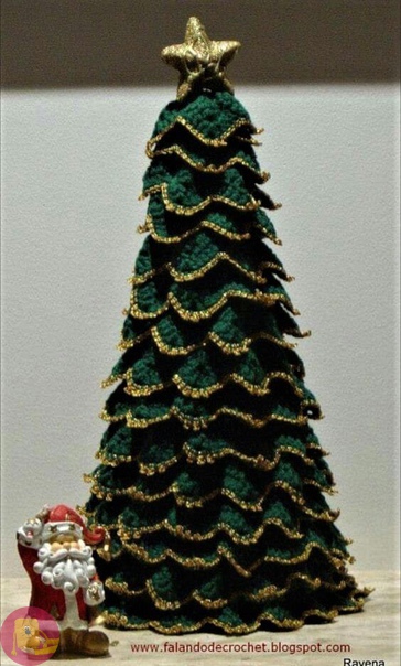 Елочки новогодние, выполненные крючком