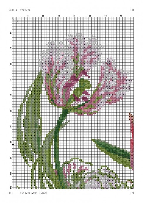 ​Вышиваем изумительные тюльпаны