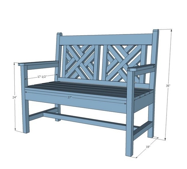 Красивая садовая скамья для дачи