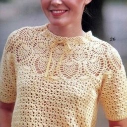 Кофта с ананасовой кокеткой