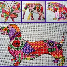 Вышивка крестиком в стиле "пэчворк"