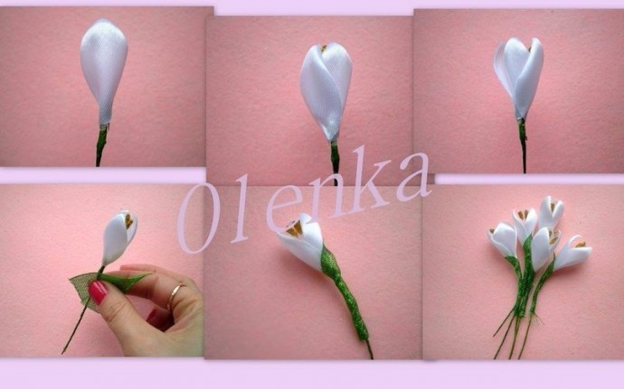 Подснежники из лент