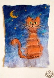 Шерстяная акварель: котёнок