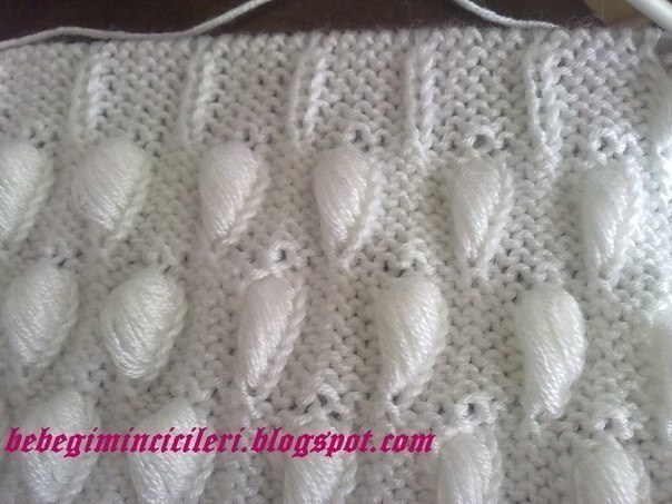 Узор "Миндаль" спицами