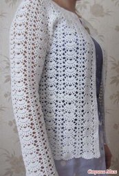 Ажурный жакет крючком