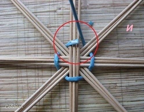 Очень красивая корзинка из газетных трубочек