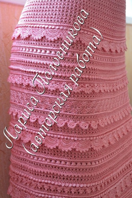 ​Розовая юбка крючком
