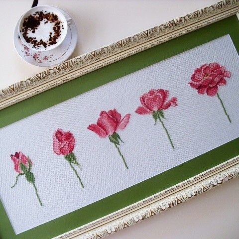 Утонченная вышивка миниатюрных роз