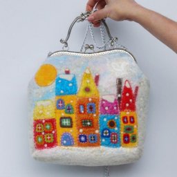 ​Идеи невероятных сумочек в технике валяния из шерсти для вашего вдохновения