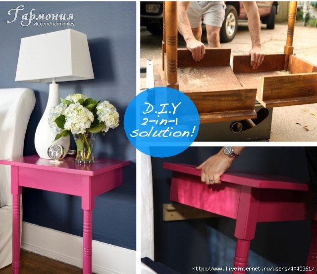 Из старого стола - 2 модных элемента декора: мастер-класс