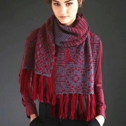 Шарф Long Fringed ленивым жаккардом