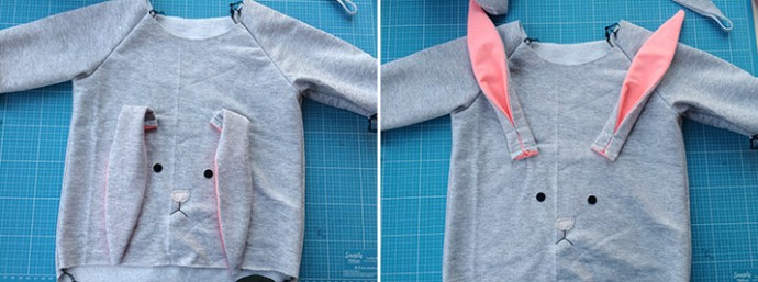 Мастер-класс: кофточка с ушками зайчика из футера