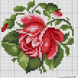 Несложные схемы для вышивки роз