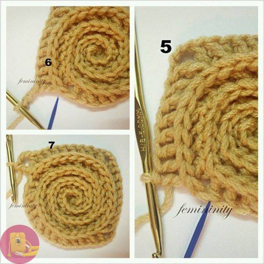 Плед из спиральных цветов