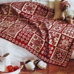 Самый красивый плед из квадратных мотивов
