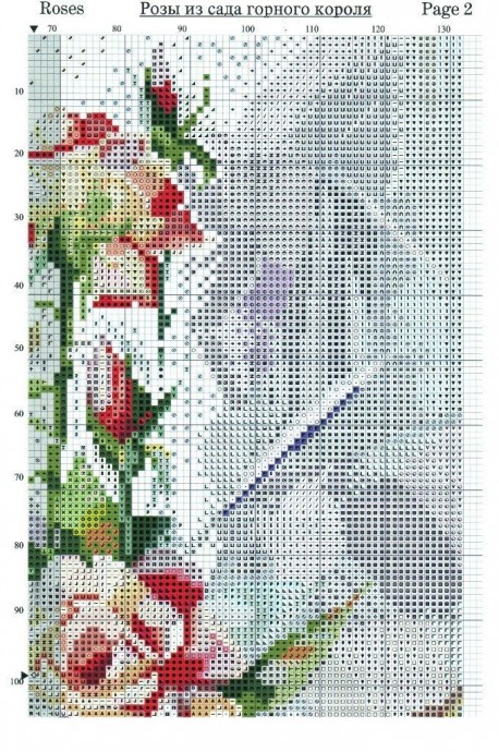 ​Вышивка "Розы в вазе"