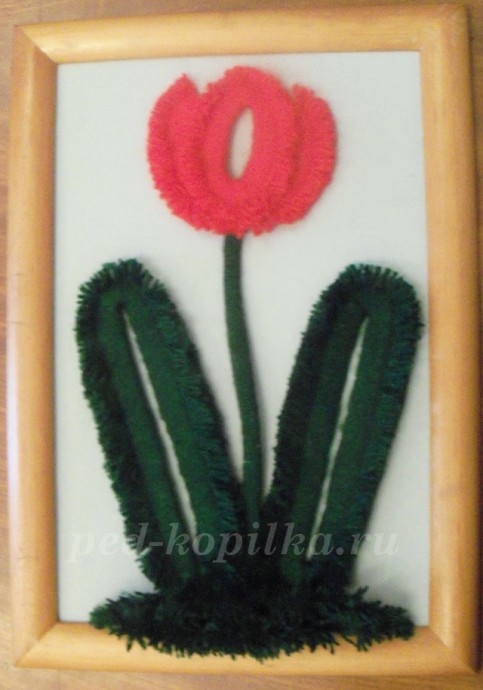 Тюльпан из ниток Тюльпан из ниток