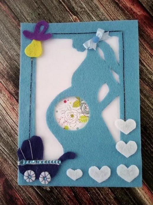 Фоторамка из фетра для первого снимка УЗИ