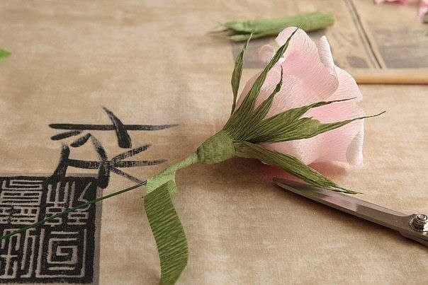 Изумительная роза из гофрированной бумаги: мастер-класс