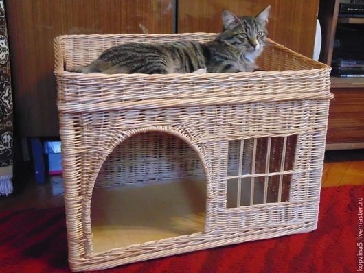 Варианты плетеных домиков для домашних любимчиков
