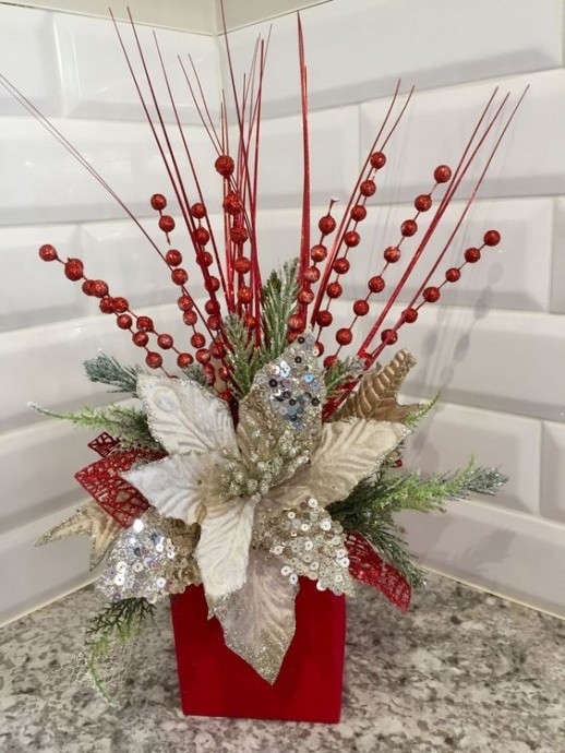 Зимние композиции из цветов