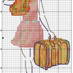 Небольшие вышивки с барышнями в винтажных платьях