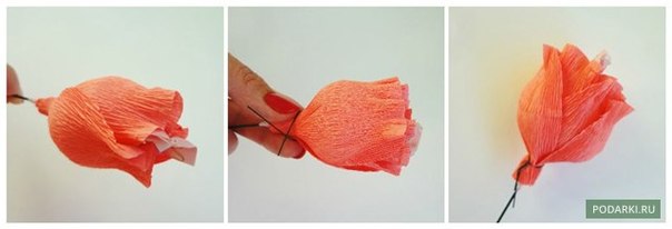 Роза из гофрированной бумаги