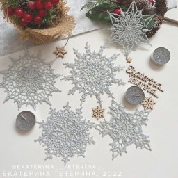 ​Схемы вязания нежных снежинок