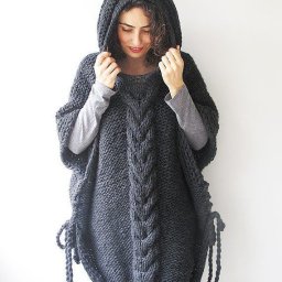 Шикарное Пончо с капюшоном