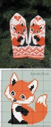 Варежки с лисичками