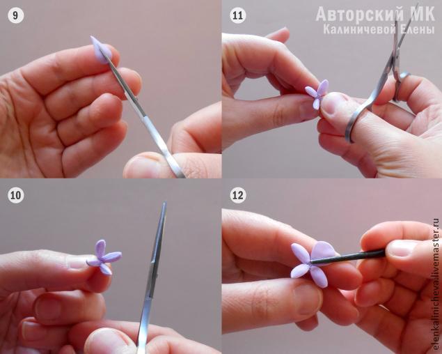 Восхитительный букет сирени из холодного фарфора