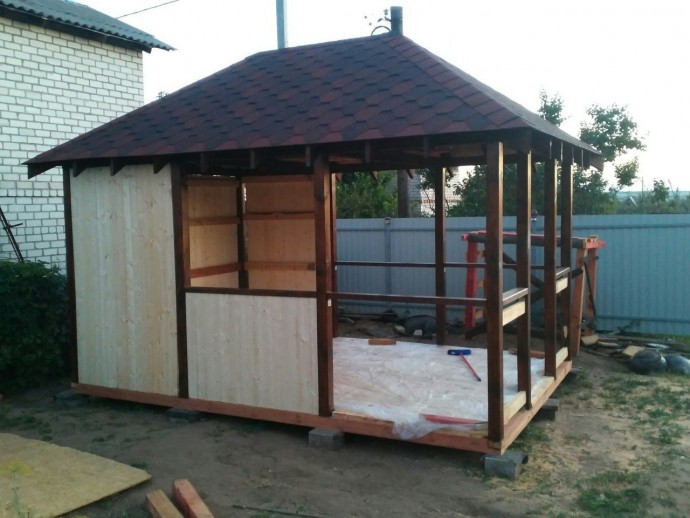 Беседка 4,5х3 на даче своими руками